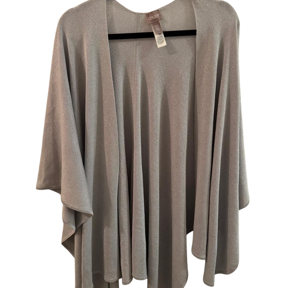 EUC - Chico's Silver Shawl/Wrap